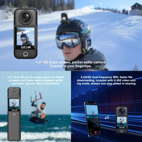 SJCAM C300 Pocket Action Camera 4K FHD With Long Battery Life Video 30M Waterproof 5G WiFi Camera Sport Action Cam - Image 4