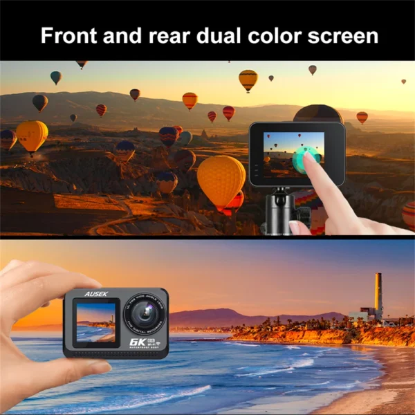 6K Action Camera Sony IMX576 Lens EIS 8X Zoom 48MP WiFi Dual Screen 20M Bare Metal Waterproof Sport Camera Sports DV Portability - Image 6