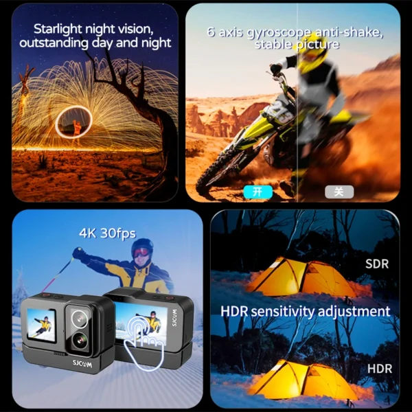 SJCAM SJ20 Dual Lens Dual cameras 4K Action Camera Waterproof 5G WiFi Touch Screen action cam camera sport helmet New In 2024 - Image 4
