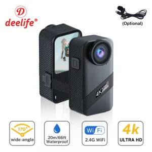 Deelife Ultra HD 4K 60FPS Action Camera 2.4G WiFi 170D Waterproof Video Recording Anti-Shake Sport Cameras with Remote Control