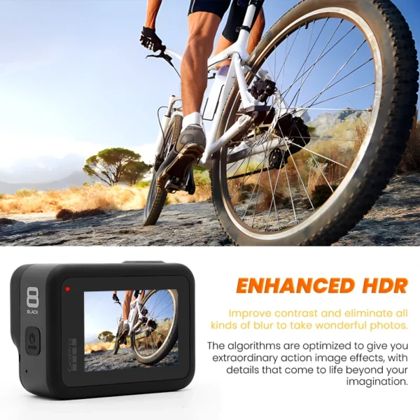 GoPro hero 8 Black stable 4K video 12MP photo portable 1080p live broadcast Motorcycle and Skiing Sports go pro Camera - Image 4