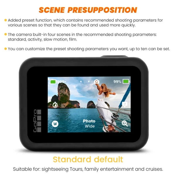 GoPro hero 8 Black stable 4K video 12MP photo portable 1080p live broadcast Motorcycle and Skiing Sports go pro Camera - Image 5