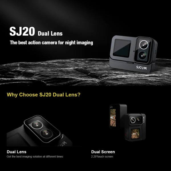 SJCAM SJ20 Dual Lens Dual cameras 4K Action Camera Waterproof 5G WiFi Touch Screen action cam camera sport helmet New In 2024 - Image 5